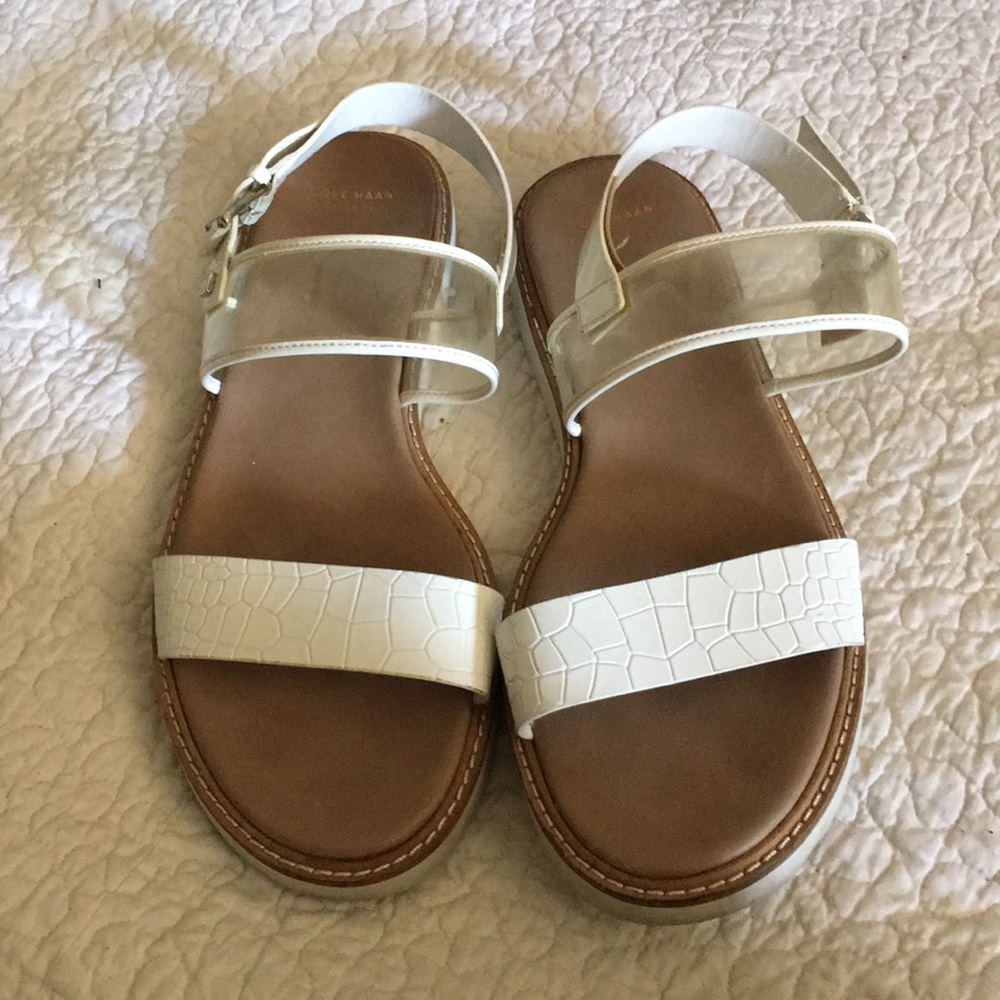 Cole Haan White Leather Sandals size 10.5